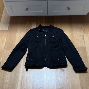 Banana Republic Black/Charcoal Pinstripe Jacket